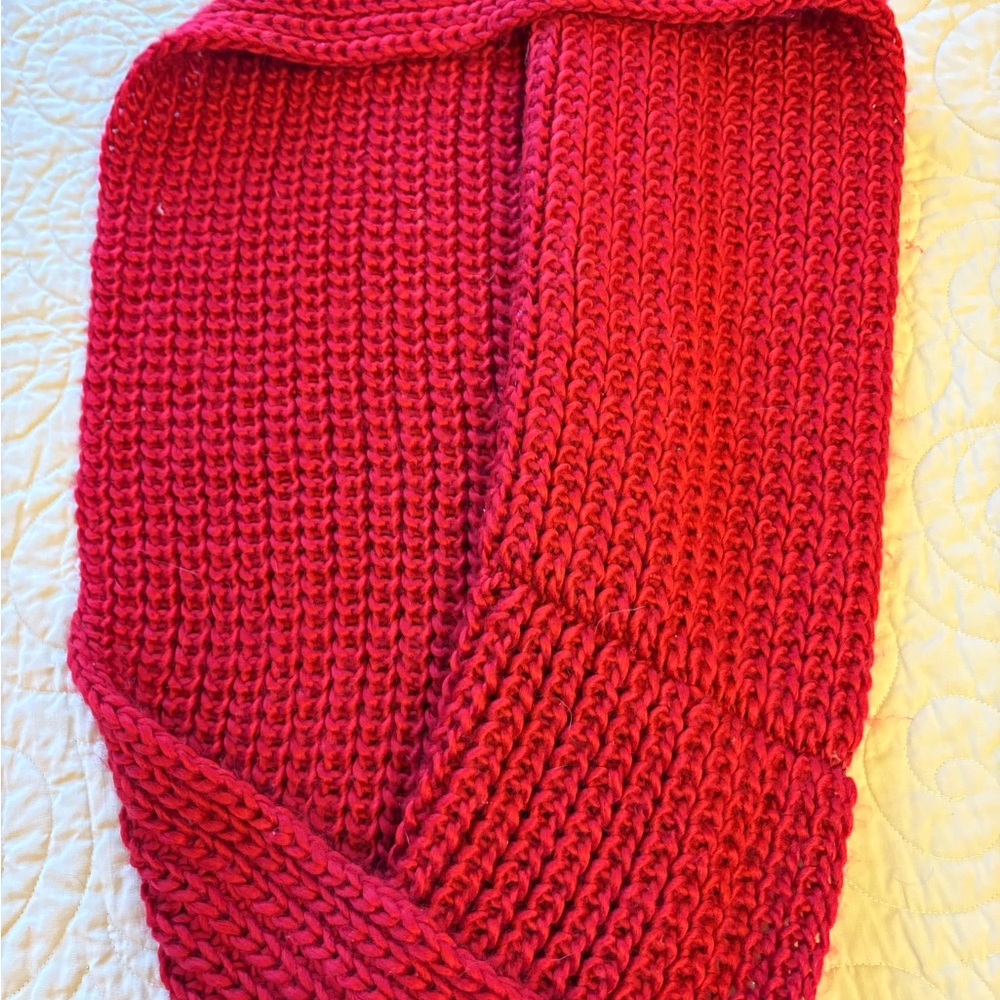 Red Knit Scarf - Picture 6 of 6